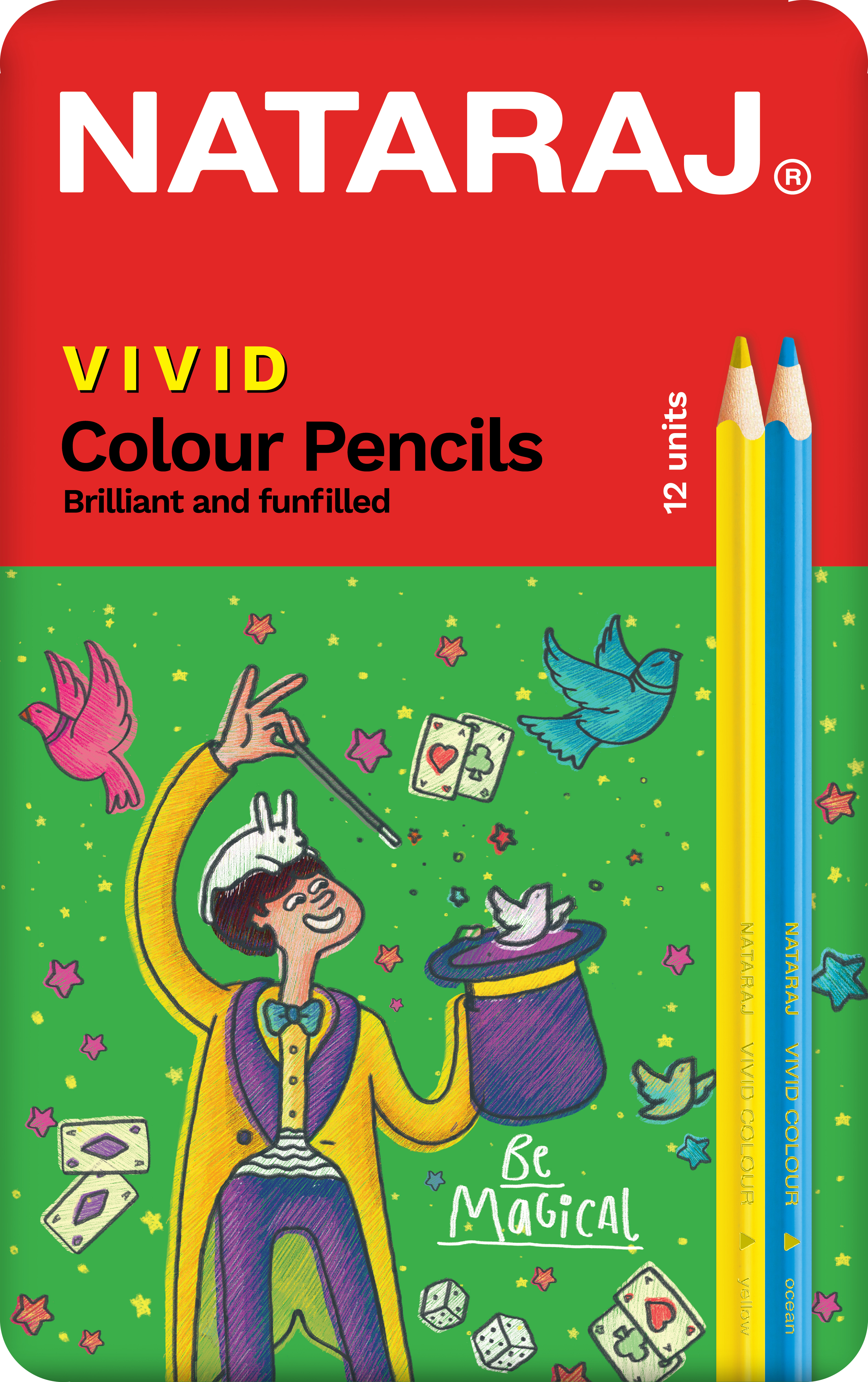 מתכת עפרונות צבעוניים 12 צבע משולש VIVID PREMIUM