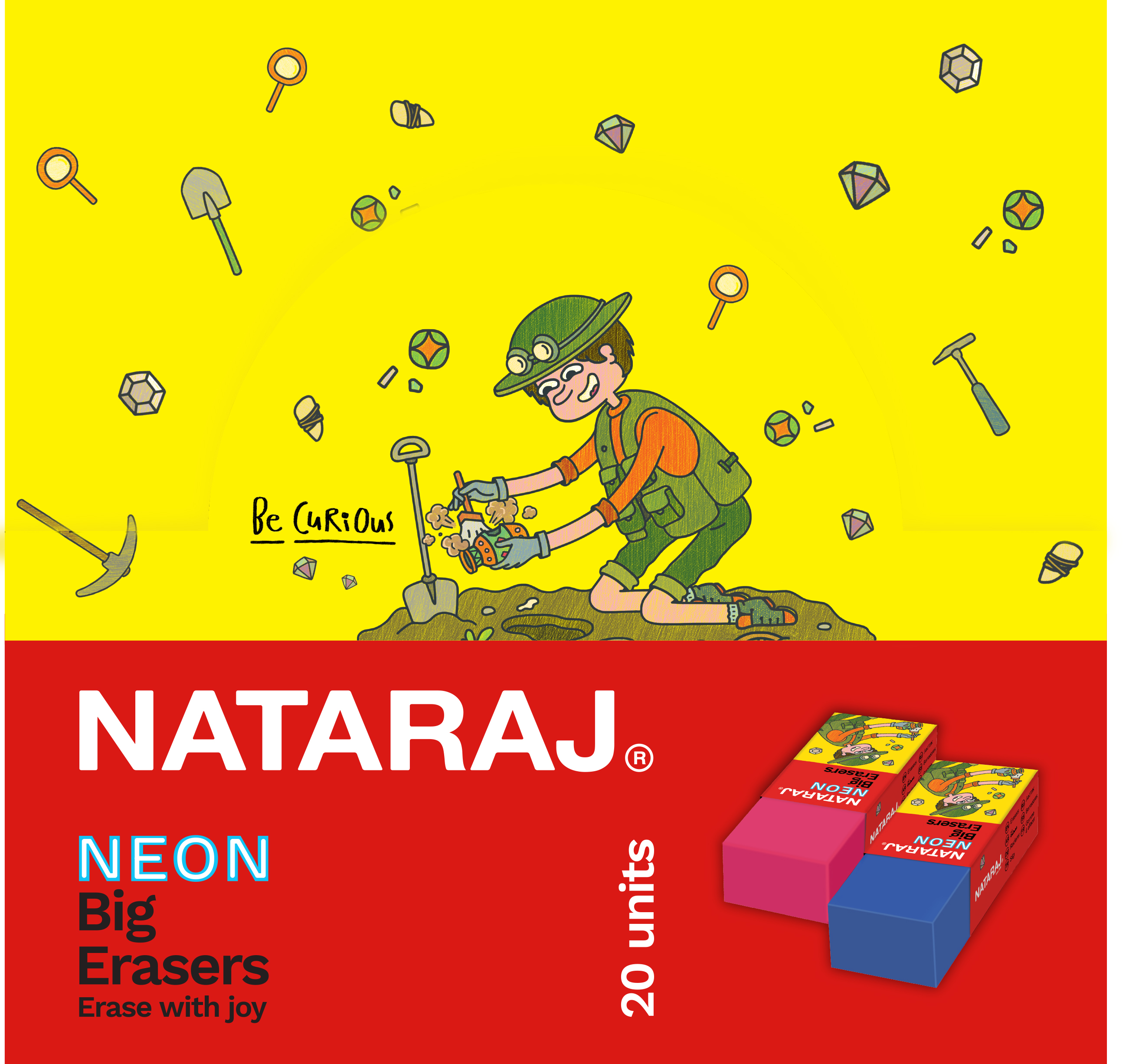 NATARAJ מחק ניון קופסה*20