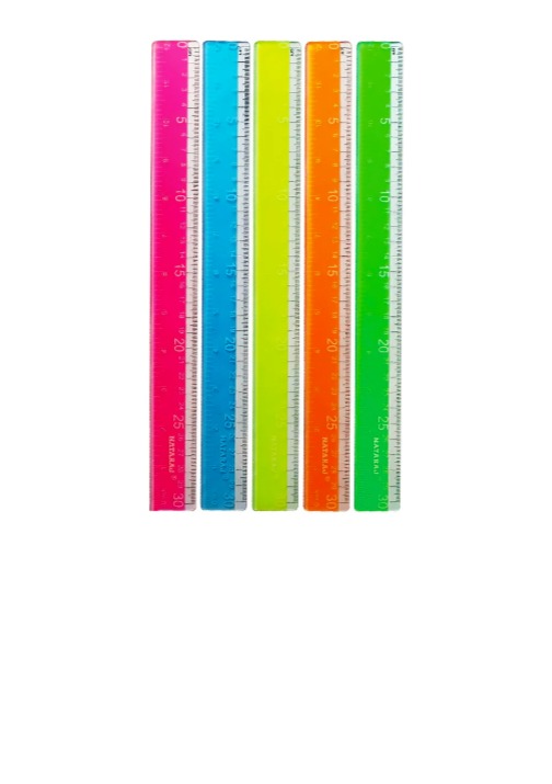 NATARAJ סרגל 30 ס"מ ניון קופסה *10