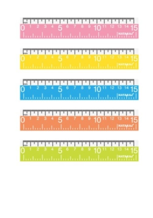 NATARAJ סרגל 15 ס"מ ניון קופסה *10