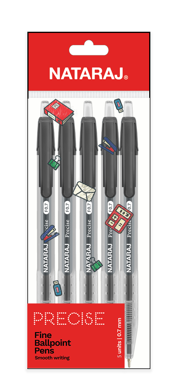 NATARAJ PRECISE FINE BALL POINT שחור אריזה*10