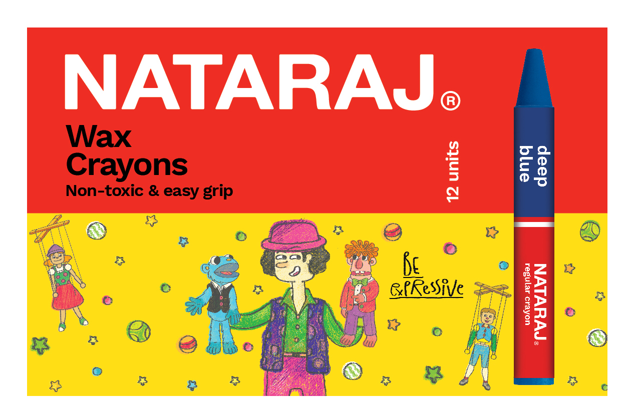 NATARAJ WAX CRAYONS 12 צבע