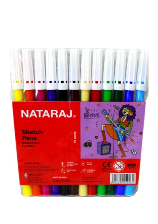 NATARAJ טוש רגיל 12 צבע