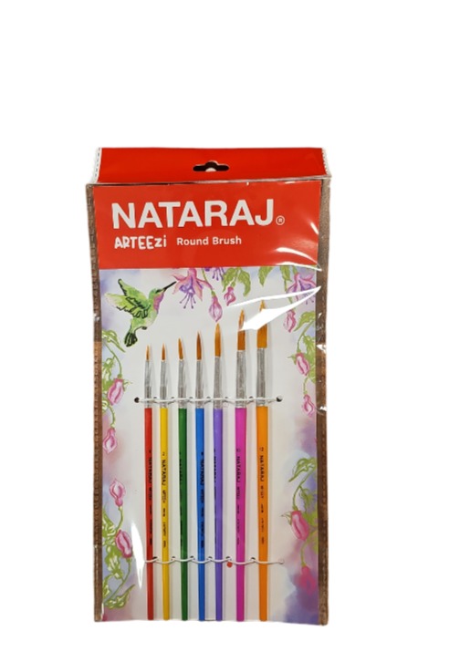 NATARAJ סט 7 מברשות עגול