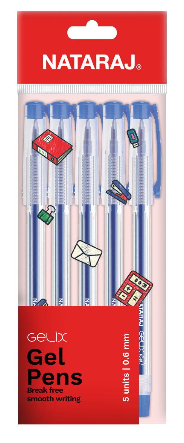 NATARAJ GELIX GEL  כחול אריזה*5