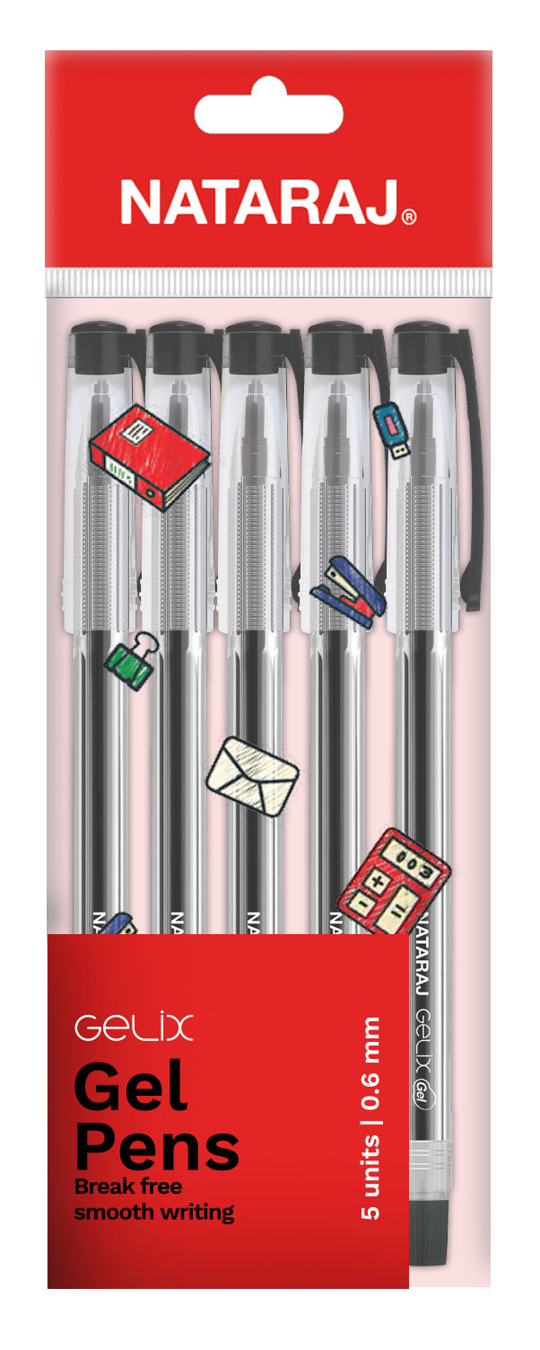 NATARAJ GELIX GEL  שחור אריזה*5