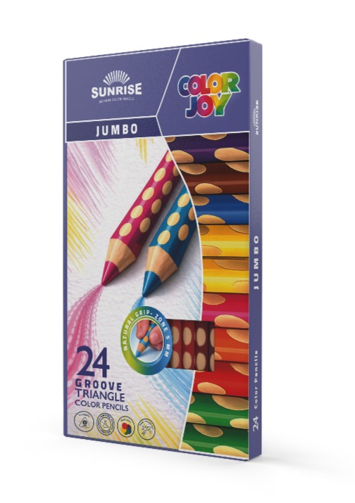 סנרייז עפרונות צבעוניים גמבו מגע רך מחורר 24 צבע