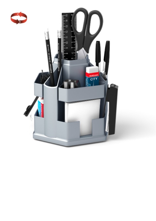 סט מעמד שולחן עם ציוד אפור