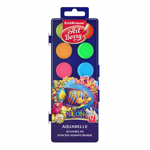 ARTBERRY  צבעי מים 12 צבע ניון