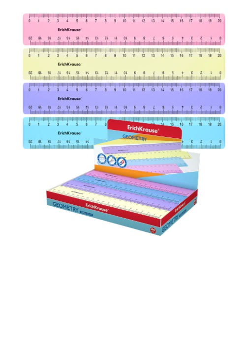 סרגל 20 ס"מ פסטל