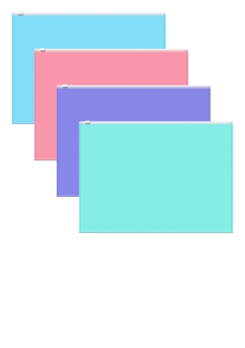 תיקייה מסמכים A4  DIAGONAL PASTEL עם רוכסן