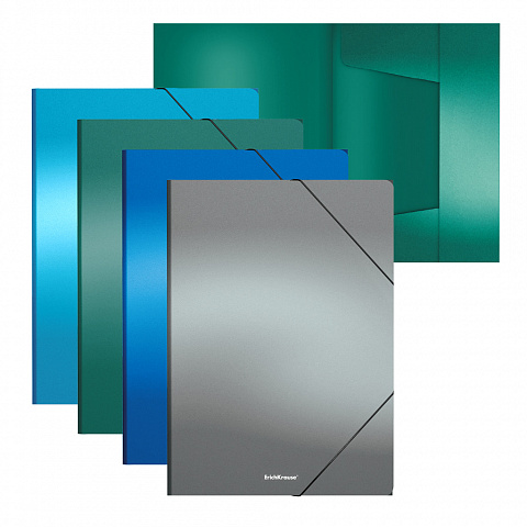 תיקייה עם גומי מעורב צבעים  A4 GLOSSY ICE