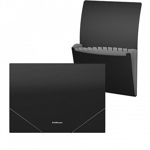 תיק הרמוניקה 13 תא גודל A4 שחור