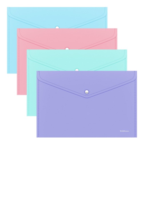 תיק הגשה A4 עם כפתור DIAGONAL PASTEL מעורב צבעים