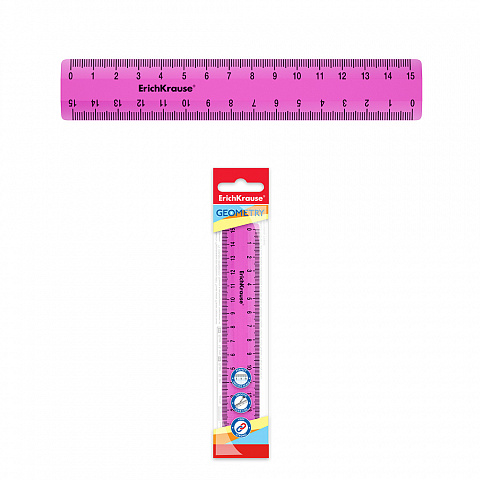 סרגל 15 סמ ניון ורוד