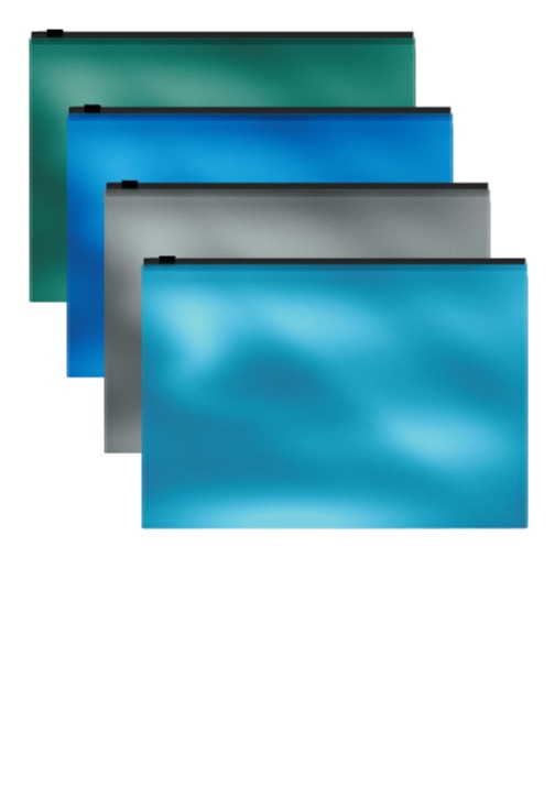 תיקייה מסמכים A4  GLOSSY ICE עם רוכסן