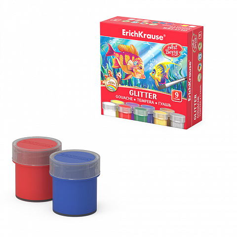 ARTBERRY GLITTER 9 גואש צבעים