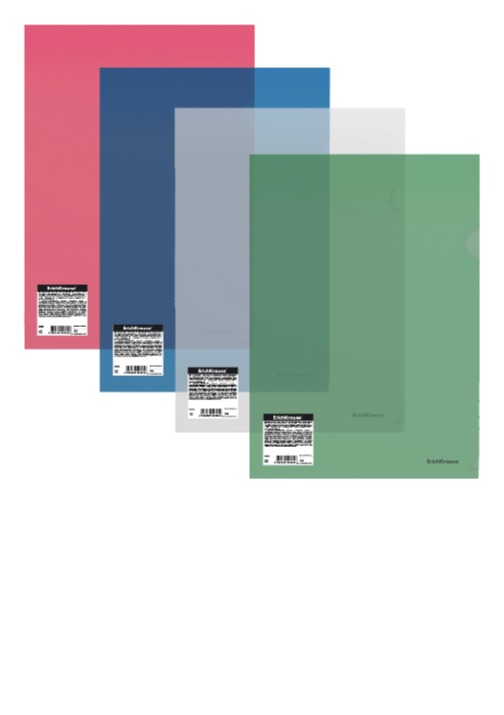 תיק הגשה A4 צורת (L) שקוף צבעוני