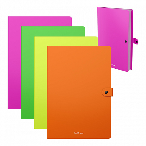 הרמוניקה 4 תאים MATT NEON   מעורב צבעים A4  עם כפתור