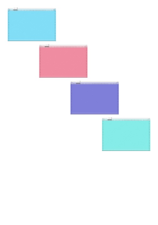 תיקייה מסמכים CARD SIZE  DIAGONAL PASTEL עם רוכסן