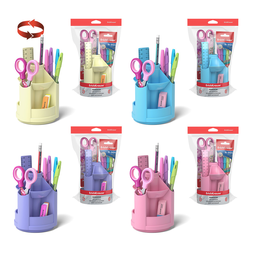 סט מעמד שולחן עם ציוד פסטל