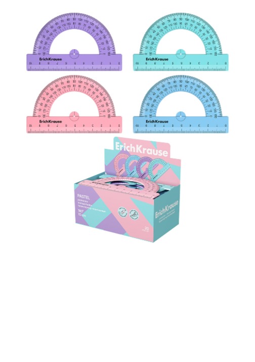 סרגל 180 מעלות 10 ס"מ PASTEL