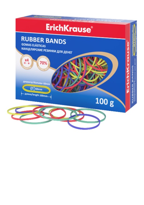 גומיות 60ממ*100ממ קופסה 100גר צבעוני