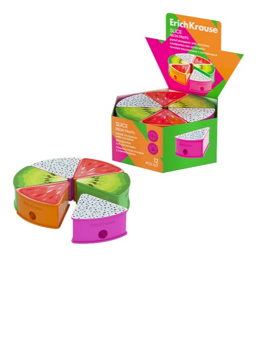 מחדד עם מיכל Neon Fruits