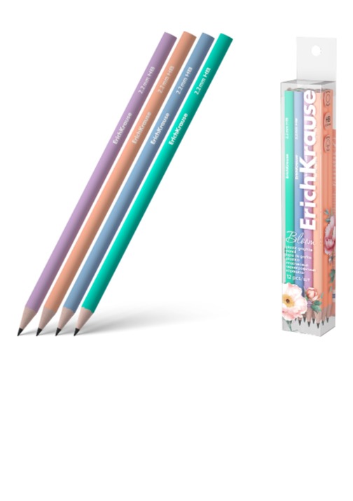 עפרון גרפיטי משולש PASTEL BLOOM מארז 12יח