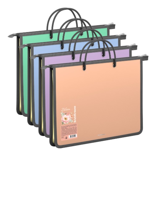 תיק אומנות עם רוכסן A4 PASTEL BLOOM עם ידית