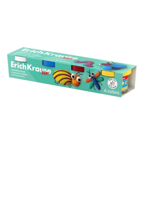 פלסטלינה 4 צבעים בקופסאות פלסטיק 34 גר BABY