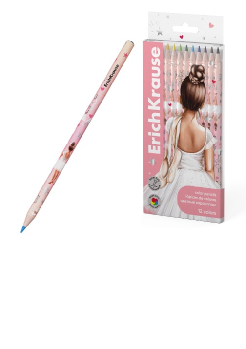 עפרונות צבעוניים עגול 12 צבע POINTES