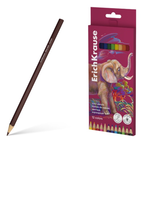 עפרונות צבעוניים משולש SAFARI 12 צבע