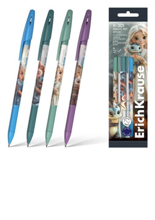 סט 4 עטים R301 MAGIC PET