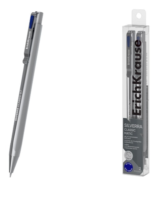 שני עטים SILVERRA בקופסה פלסטיק