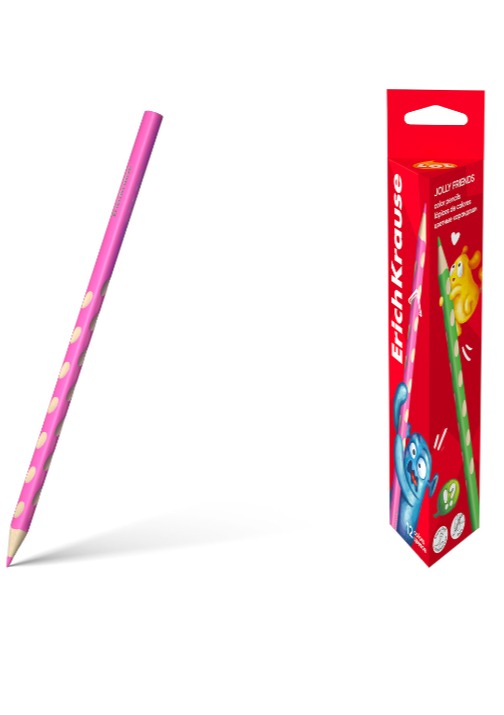 עפרונות צבעוניים 12 משולש ERGONOMIC JOLLY FRIENDS