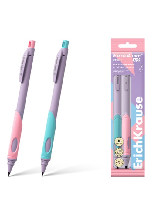 סט שני עפרונות מיכניים ERGOLINE PASTEL 2.0