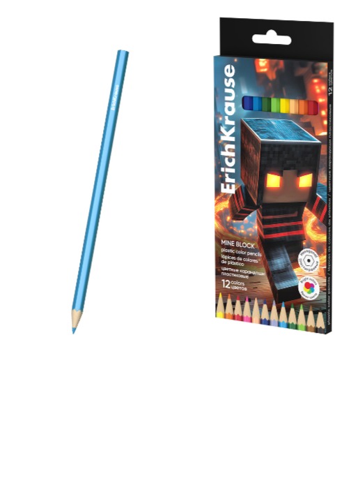עפרונות צבעוניים פלסטיק MINE BLOCK